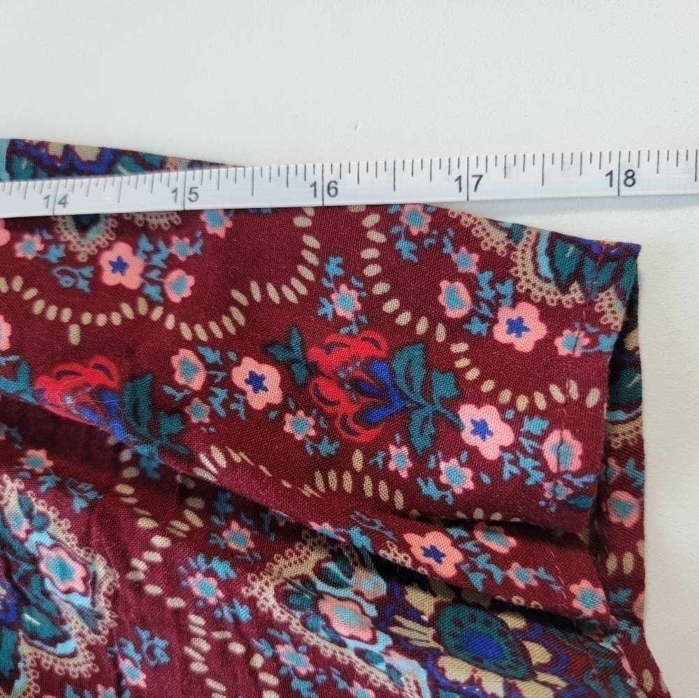 Chelsea Studio Burgandy Floral Dress Size 14/16 - Picture 6 of 9